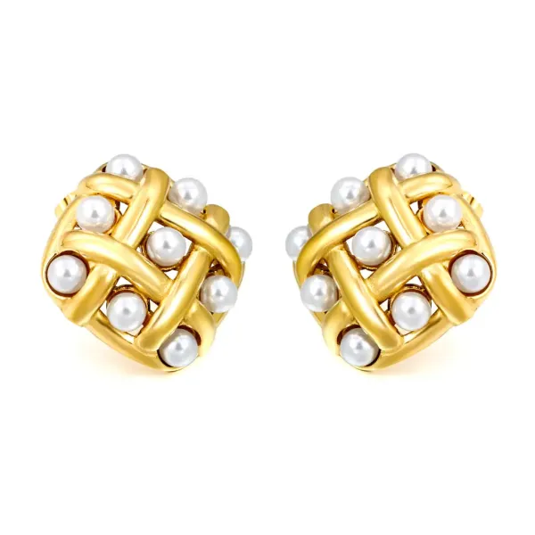 Golden Diamond Ohrstecker Edelstahl vergoldet im Rauten-Design